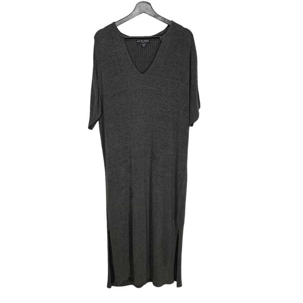 Barefoot Dreams CozyChic Ultra Lite Grey Short Sleeve Caftan Open Size